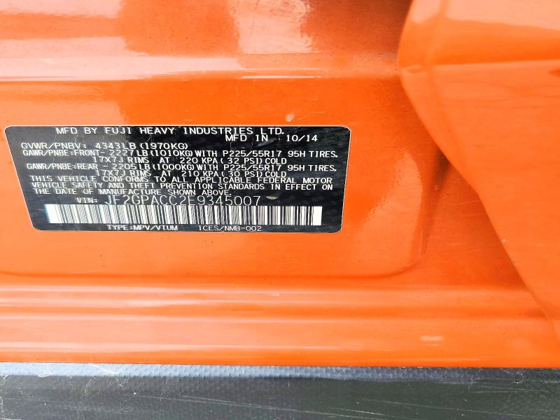 Продаж на аукціоні авто 2014 Subaru Xv Crosstrek, vin: JF2GPACC2E9345007, номер лоту: 59009706