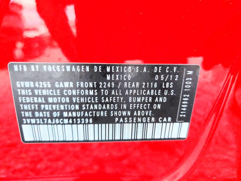 56879146 :رقم المزاد ، 3VW3L7AJ6CM413396 vin ، 2012 Volkswagen Jetta مزاد بيع
