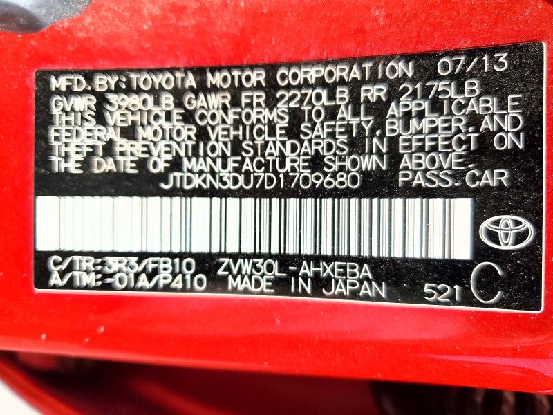 Продаж на аукціоні авто 2013 Toyota Prius, vin: JTDKN3DU7D1709680, номер лоту: 56619256
