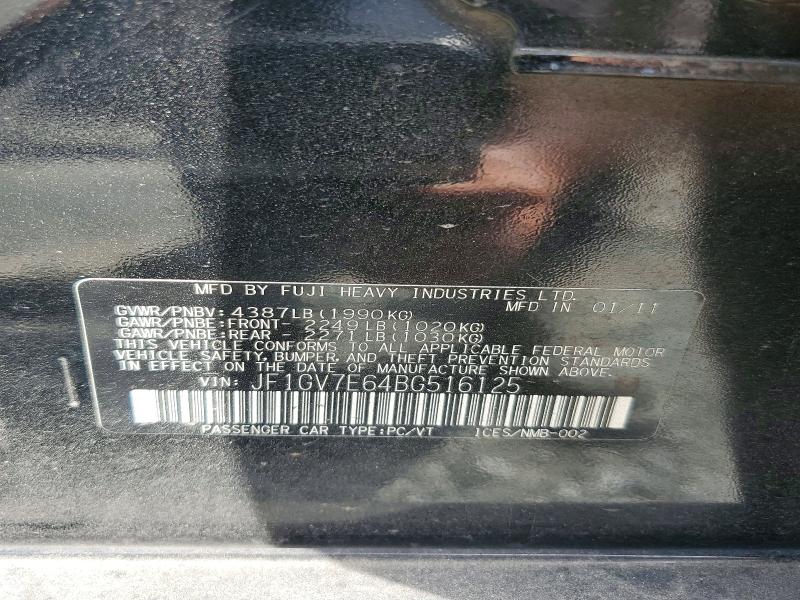 58634876 :رقم المزاد ، JF1GV7E64BG516125 vin ، 2011 Subaru Impreza مزاد بيع