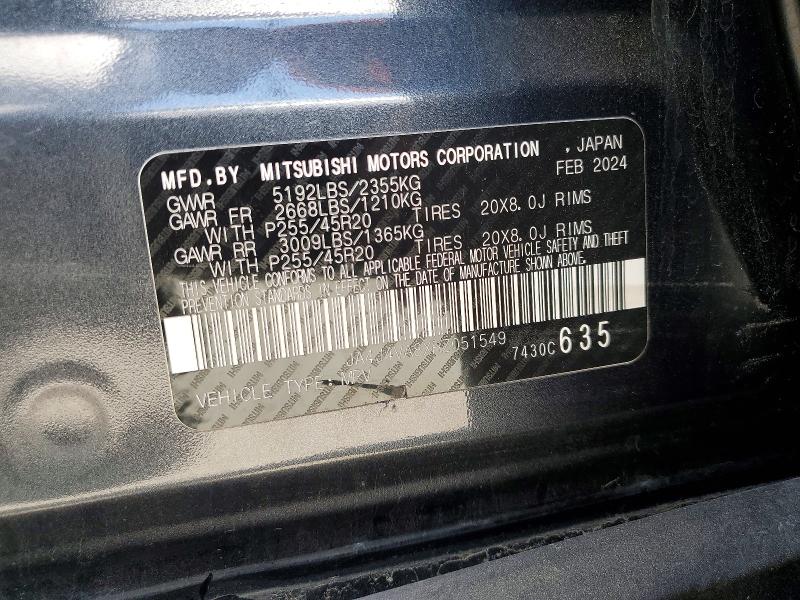 Продажа на аукционе авто 2024 Mitsubishi Outlander, vin: JA4J4VA8XRZ051549, номер лота: 58296266