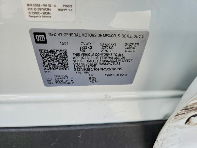 58522746 :رقم المزاد ، 3GNKBCR44PS109985 vin ، 2023 Chevrolet Blazer مزاد بيع
