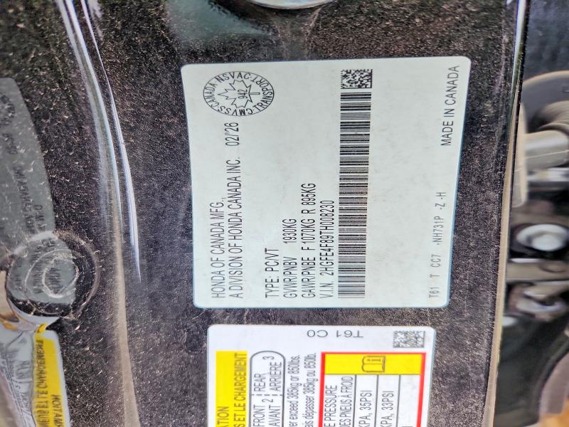 Продажа на аукционе авто 2026 Honda Civic, vin: 2HGFE4F89TH008230, номер лота: 53799846