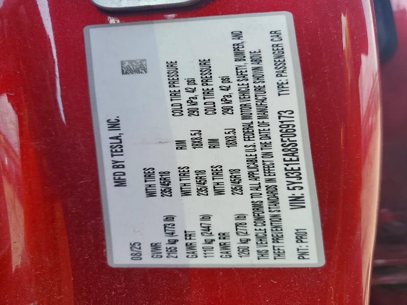 Aukcja sprzedaży 2025 Tesla Model 3, vin: 5YJ3E1EA8SF069173, numer aukcji: 55759386