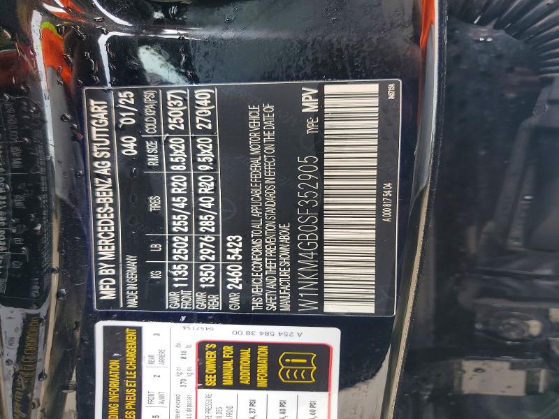 56240076 :رقم المزاد ، W1NKM4GB0SF352905 vin ، 2025 Mercedes-benz Glc مزاد بيع