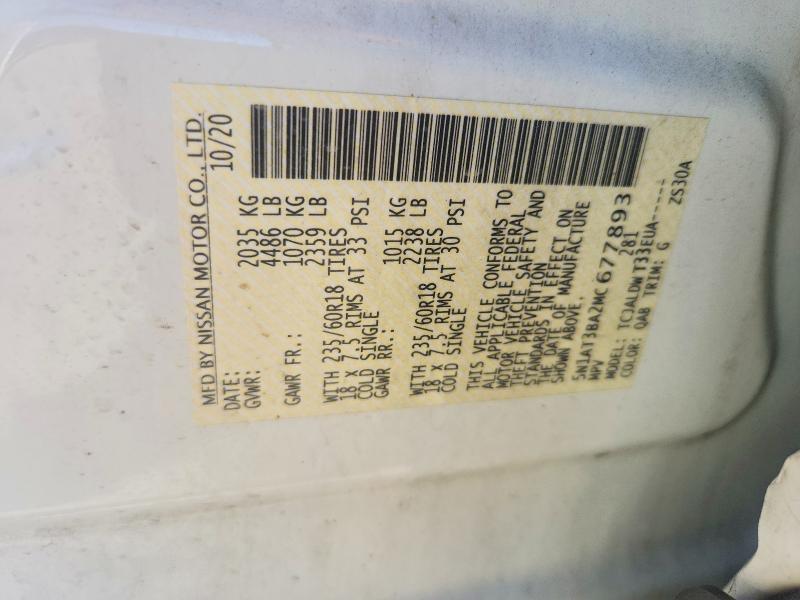 Продажа на аукционе авто 2021 Nissan Rogue, vin: 5N1AT3BA2MC677893, номер лота: 58323826