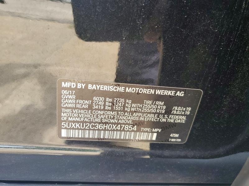 Продаж на аукціоні авто 2017 Bmw X6, vin: 5UXKU2C36H0X47854, номер лоту: 58478446