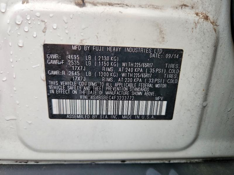 Продаж на аукціоні авто 2015 Subaru Outback, vin: 4S4BSBEC4F3233772, номер лоту: 57382126