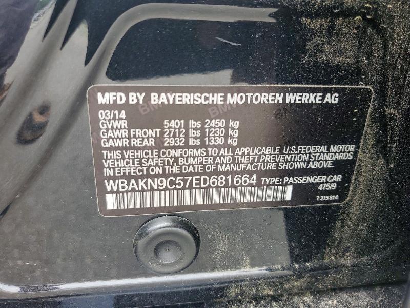 56815736 :رقم المزاد ، WBAKN9C57ED681664 vin ، 2014 Bmw 550 مزاد بيع