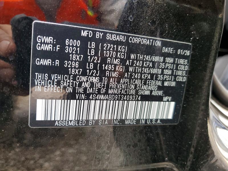 2026 Subaru Ascent მანქანა იყიდება აუქციონზე, vin: 4S4WMABD9T3409374, აუქციონის ნომერი: 57408746