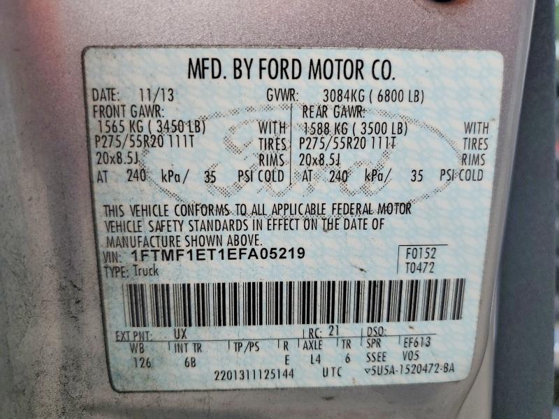 Aukcja sprzedaży 2014 Ford F150, vin: 1FTMF1ET1EFA05219, numer aukcji: 58218826