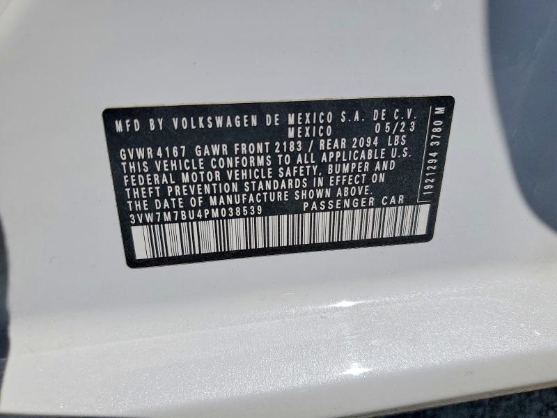 58038426 :رقم المزاد ، 3VW7M7BU4PM038539 vin ، 2023 Volkswagen Jetta مزاد بيع