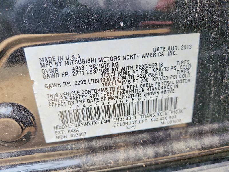 Aukcja sprzedaży 2014 Mitsubishi Outlander Sport, vin: 4A4AP4AU6EE006512, numer aukcji: 55937746