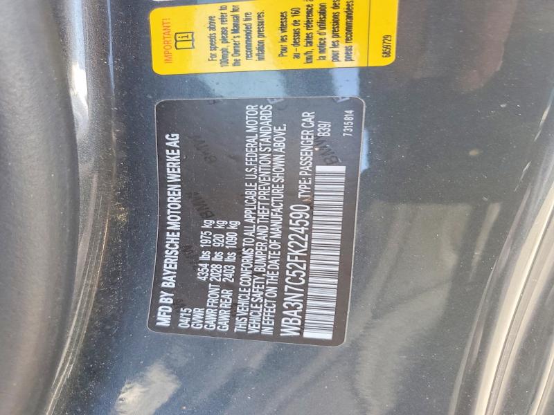 2015 Bmw 428 მანქანა იყიდება აუქციონზე, vin: WBA3N7C52FK224590, აუქციონის ნომერი: 58569496