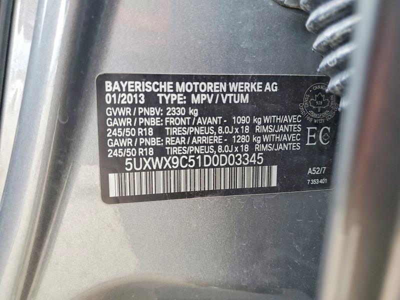 56821136 :رقم المزاد ، 5UXWX9C51D0D03345 vin ، 2013 Bmw X3 مزاد بيع