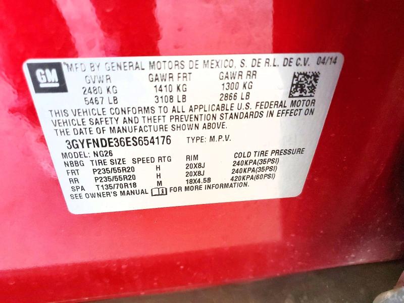 Продаж на аукціоні авто 2014 Cadillac Srx, vin: 3GYFNDE36ES654176, номер лоту: 57585376