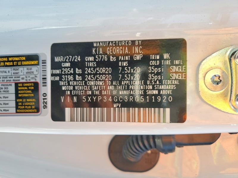 Продажа на аукционе авто 2024 Kia Telluride, vin: 5XYP34GC3RG511920, номер лота: 55438836