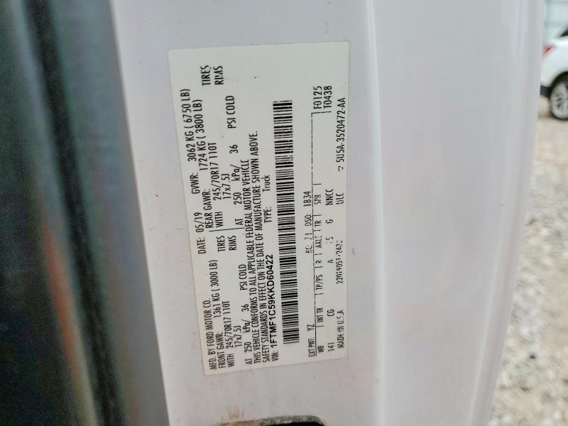 Продаж на аукціоні авто 2019 Ford F150, vin: 1FTMF1C59KKD60422, номер лоту: 55922416