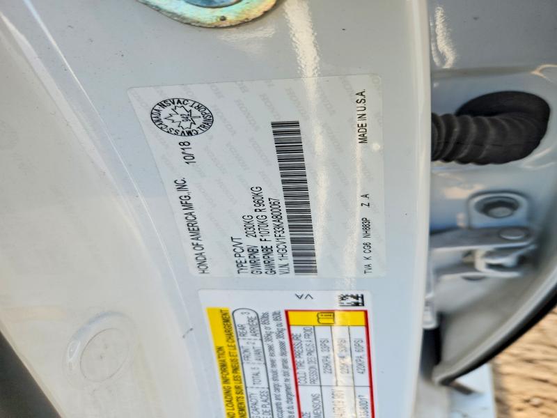 2019 Honda Accord მანქანა იყიდება აუქციონზე, vin: 1HGCV1F33KA800067, აუქციონის ნომერი: 48770686