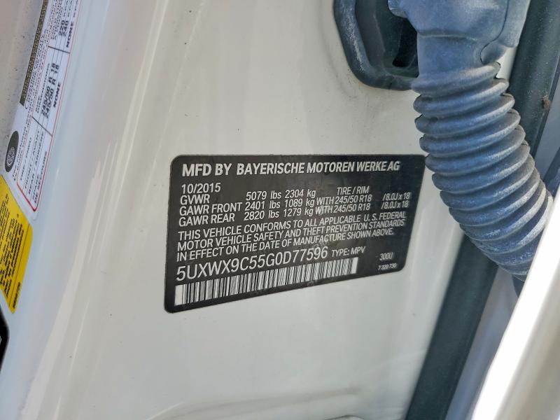 Aukcja sprzedaży 2016 Bmw X3, vin: 5UXWX9C55G0D77596, numer aukcji: 55535906