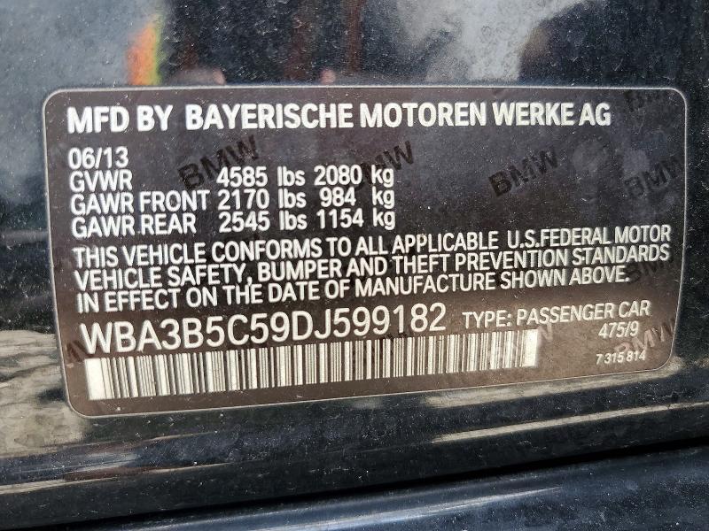 Продажа на аукционе авто 2013 Bmw 328, vin: WBA3B5C59DJ599182, номер лота: 58818556