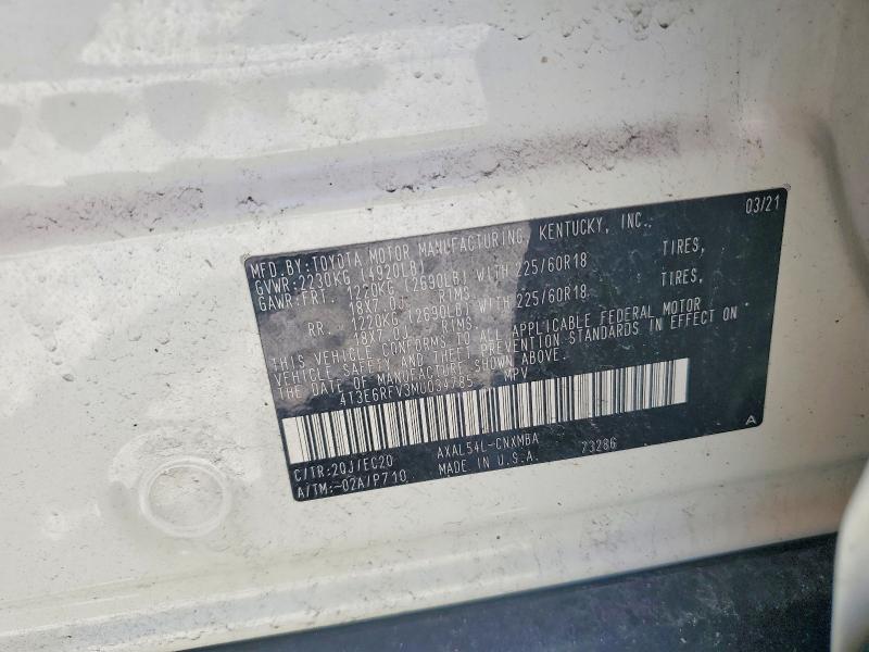 Aukcja sprzedaży 2021 Toyota Rav4, vin: 4T3E6RFV3MU034785, numer aukcji: 55845296