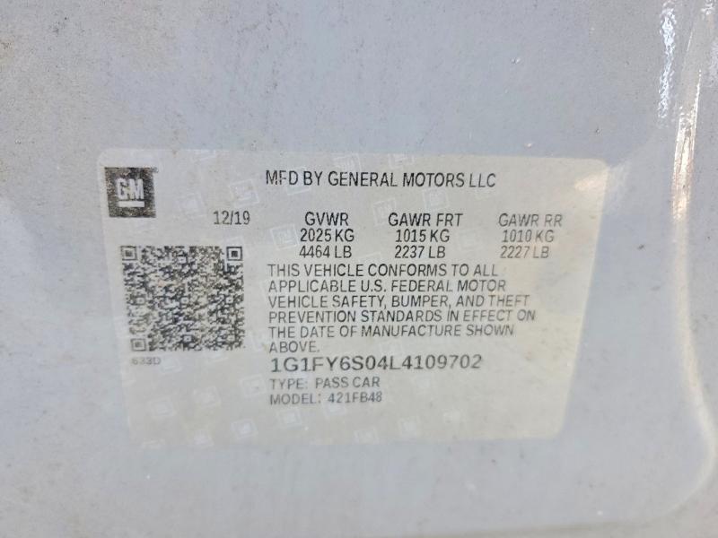 Продажа на аукционе авто 2020 Chevrolet Bolt Ev, vin: 1G1FY6S04L4109702, номер лота: 57336176