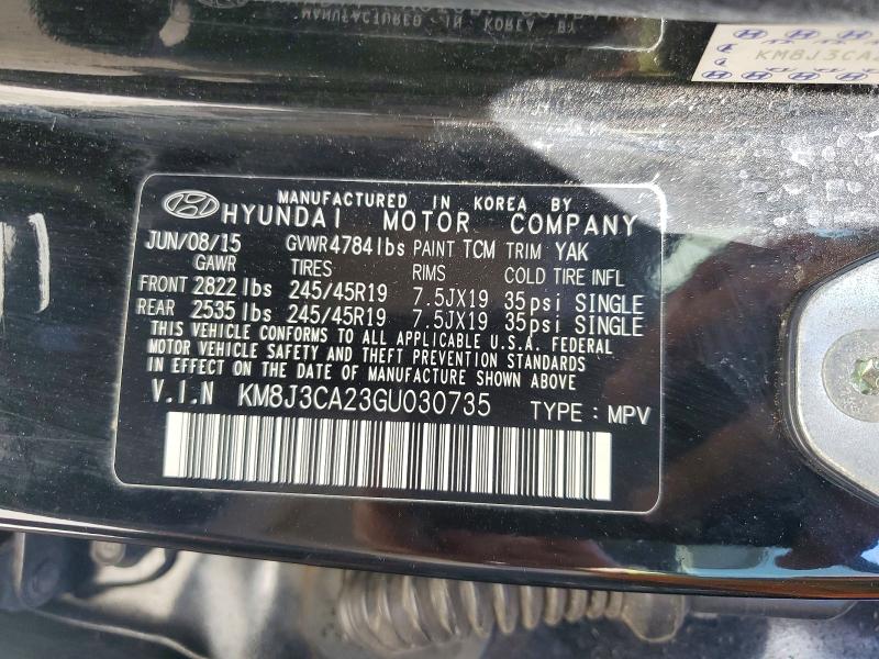 2016 Hyundai Tucson მანქანა იყიდება აუქციონზე, vin: KM8J3CA23GU030735, აუქციონის ნომერი: 57644096