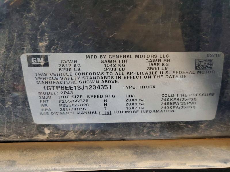 2018 Gmc Canyon მანქანა იყიდება აუქციონზე, vin: 1GTP6EE13J1234351, აუქციონის ნომერი: 56100136