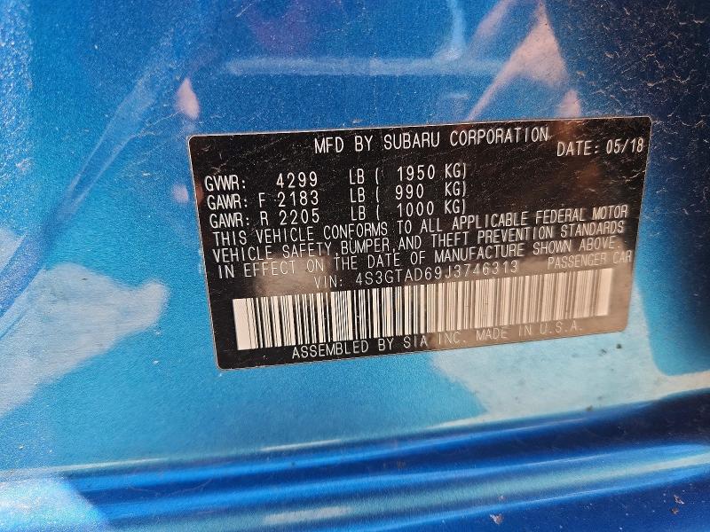 56872896 :رقم المزاد ، 4S3GTAD69J3746313 vin ، 2018 Subaru Impreza مزاد بيع