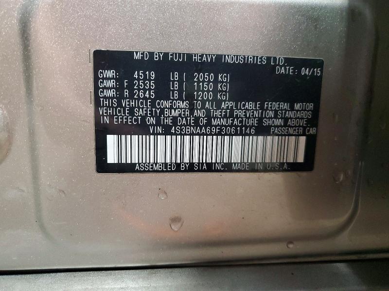 55688526 :رقم المزاد ، 4S3BNAA69F3061146 vin ، 2015 Subaru Legacy مزاد بيع