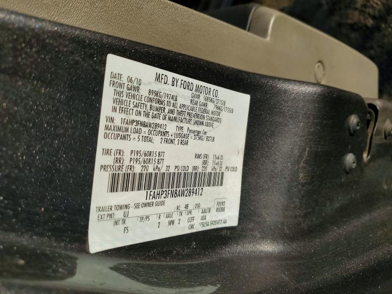 Продаж на аукціоні авто 2010 Ford Focus, vin: 1FAHP3FN8AW289412, номер лоту: 58070246
