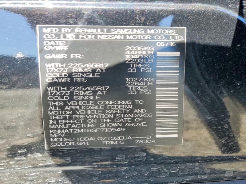 Aukcja sprzedaży 2016 Nissan Rogue, vin: KNMAT2MT8GP710549, numer aukcji: 57367026