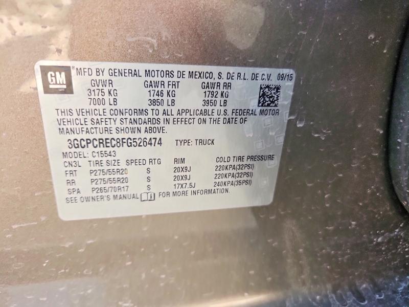 Aukcja sprzedaży 2015 Chevrolet Silverado, vin: 3GCPCREC8FG526474, numer aukcji: 85984035