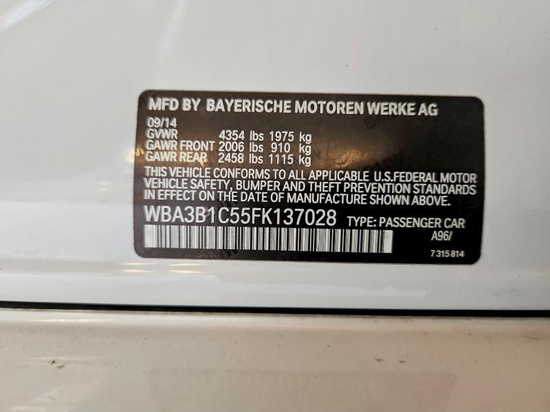 Продаж на аукціоні авто 2015 Bmw 320, vin: WBA3B1C55FK137028, номер лоту: 56666226