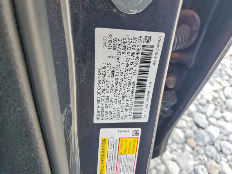 59047106 :رقم المزاد ، 2HGFE2F53PH544588 vin ، 2023 Honda Civic مزاد بيع