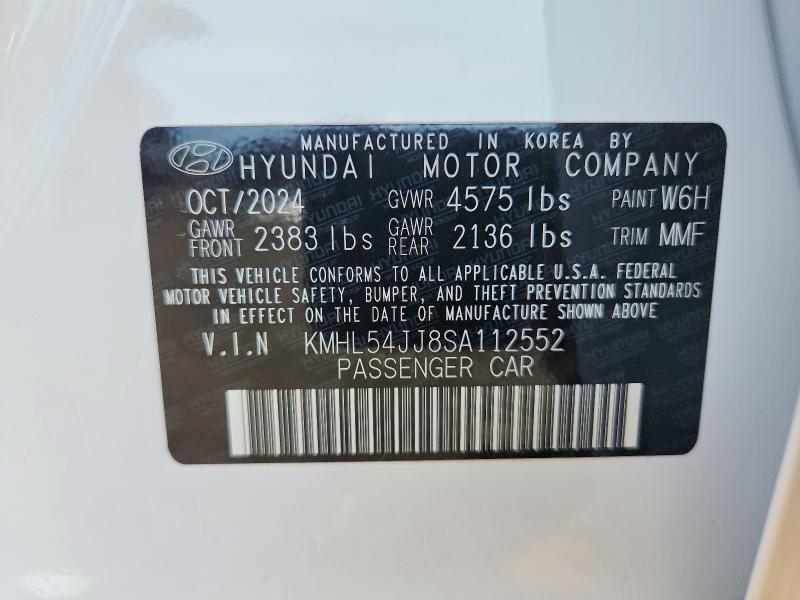 56133346 :رقم المزاد ، KMHL54JJ8SA112552 vin ، 2025 Hyundai Sonata Hybrid مزاد بيع