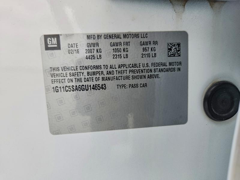 Продажа на аукционе авто 2016 Chevrolet Malibu Limited, vin: 1G11C5SA6GU146543, номер лота: 56462006