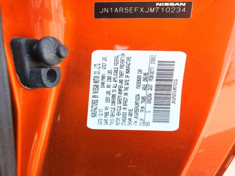 Продаж на аукціоні авто 2018 Nissan Gt-r, vin: JN1AR5EFXJM710234, номер лоту: 56818106