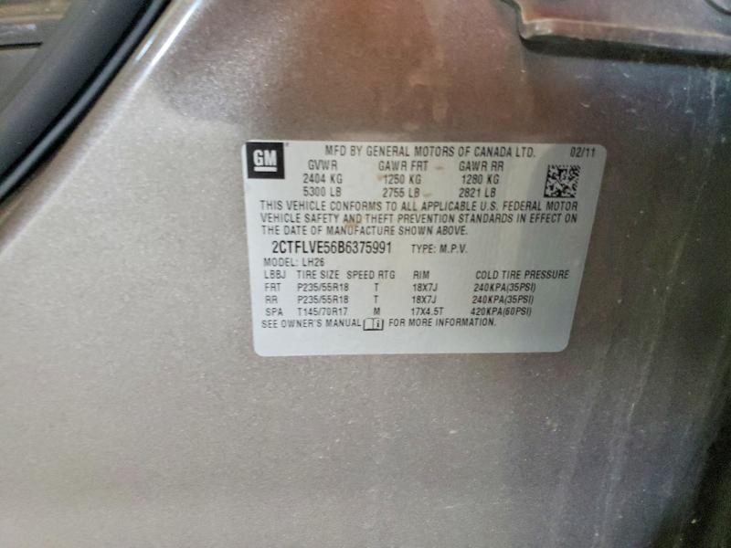 Продаж на аукціоні авто 2011 Gmc Terrain, vin: 2CTFLVE56B6375991, номер лоту: 56757886