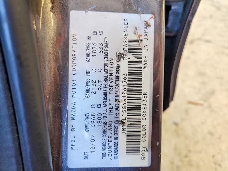 58911786 :رقم المزاد ، JM1BL1SG4A1261563 vin ، 2010 Mazda 3 مزاد بيع