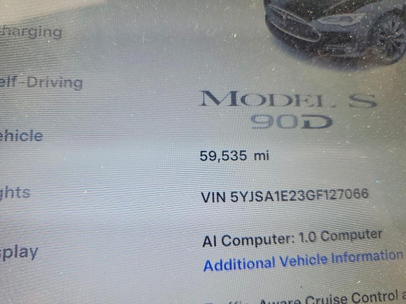 57173626 :رقم المزاد ، 5YJSA1E23GF127066 vin ، 2016 Tesla Model S مزاد بيع