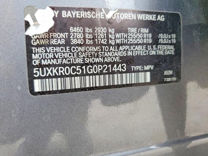Aukcja sprzedaży 2016 Bmw X5, vin: 5UXKR0C51G0P21443, numer aukcji: 56307476