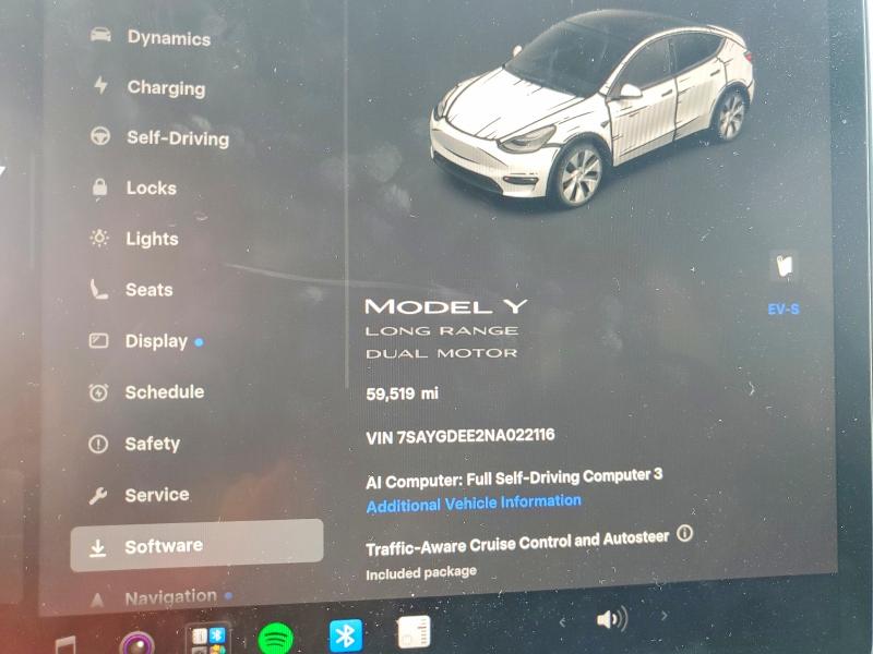 2022 Tesla Model Y მანქანა იყიდება აუქციონზე, vin: 7SAYGDEE2NA022116, აუქციონის ნომერი: 58475226