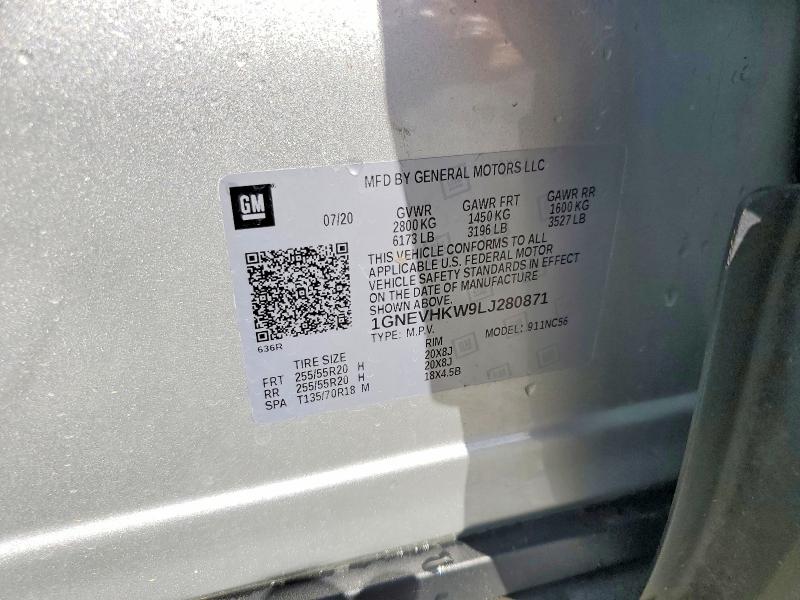 Продаж на аукціоні авто 2020 Chevrolet Traverse, vin: 1GNEVHKW9LJ280871, номер лоту: 56932506