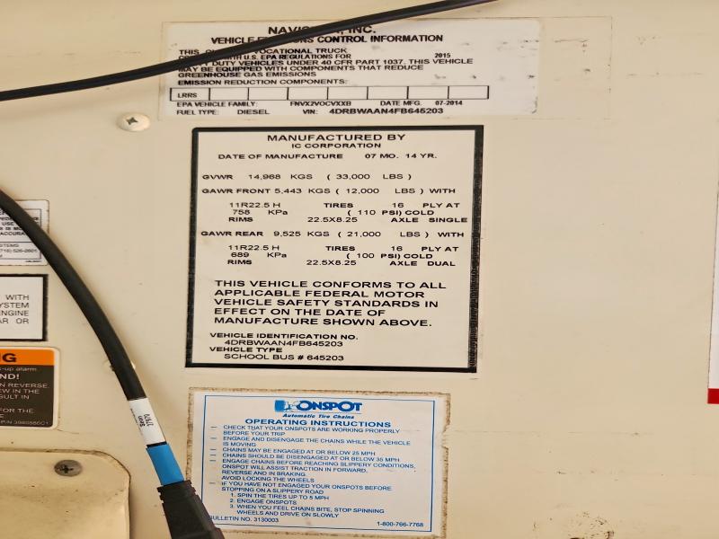 Продаж на аукціоні авто 2015 Ic Corporation Re Series School, vin: 4DRBWAAN4FB645203, номер лоту: 58227016