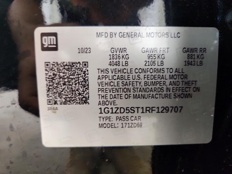 Продаж на аукціоні авто 2024 Chevrolet Malibu, vin: 1G1ZD5ST1RF129707, номер лоту: 57915646