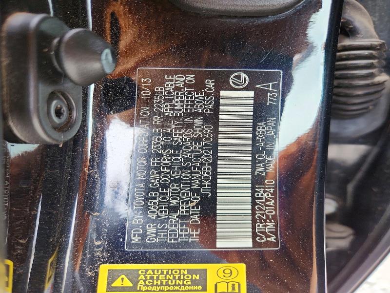 Aukcja sprzedaży 2013 Lexus Ct, vin: JTHKD5BH2D2170690, numer aukcji: 58949906