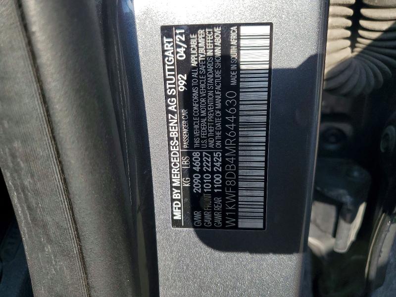 Aukcja sprzedaży 2021 Mercedes-benz C, vin: W1KWF8DB4MR644630, numer aukcji: 55365426
