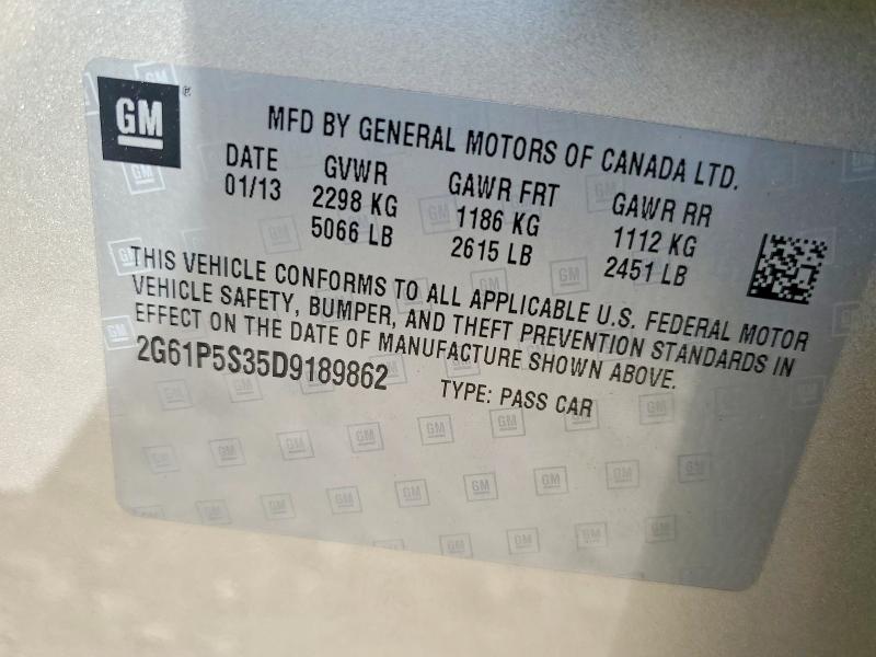 Aukcja sprzedaży 2013 Cadillac Xts, vin: 2G61P5S35D9189862, numer aukcji: 59219936